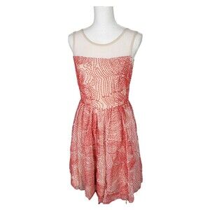 Eva Franco Red and Cream Dress